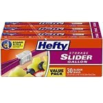 Hefty Slider Storage Bags, Gallon Size, 30 Count (3 Pack), 90 Total