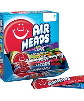 Airheads Candy Bars, Variety Bulk Box, Chewy Full Size Fruit Taffy, Gifts, Holiday, Parties, Concessions, Pantry, Non Melting, Party, 60 Individually Wrapped Full Size Bars